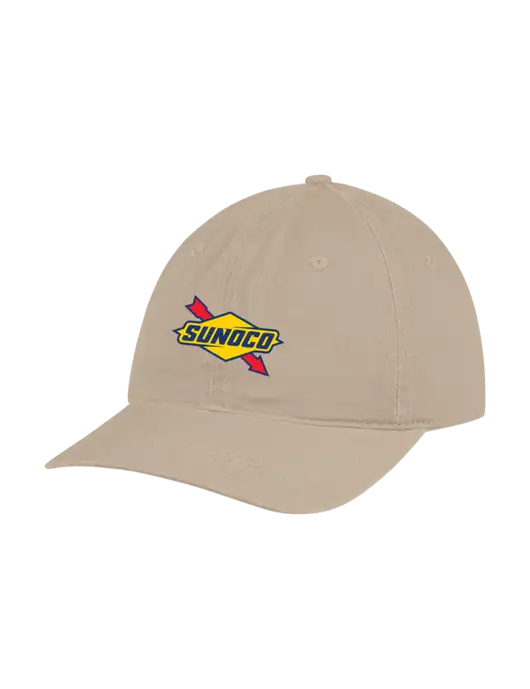Garment Washed Unstructured Twill Tan Cap w/Sunoco Logo