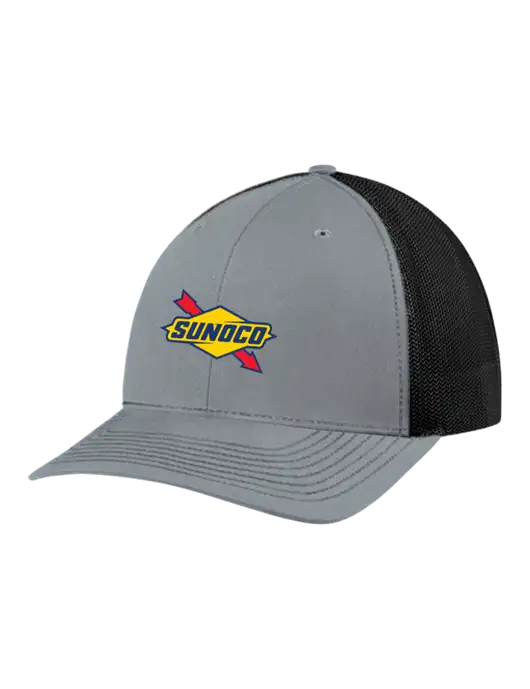 Richardson Adjustable Snapback Original 112 Trucker Cap Heather Grey w/Black Mesh w/Sunoco Logo
