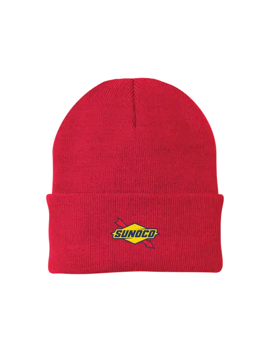 Red Knit Cap w/Sunoco Logo