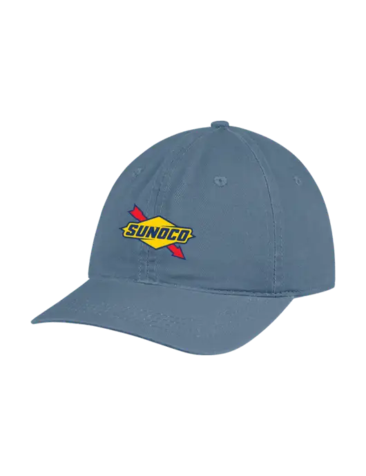 Garment Washed Unstructured Twill Light Navy Blue Cap w/Sunoco Logo