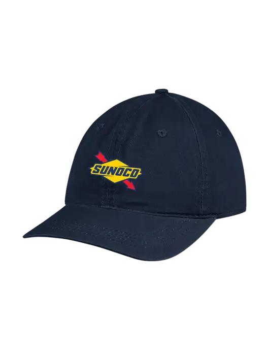 Garment Washed Unstructured Twill Navy Cap w/Sunoco Logo