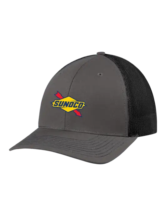 Richardson Adjustable Snapback Original 112 Trucker Cap Dark Grey w/Black Mesh w/Sunoco Logo