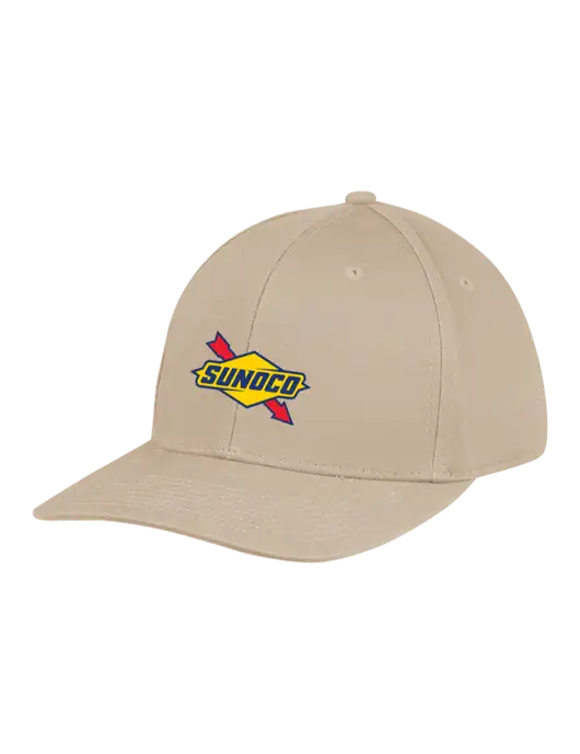 Premium Modern Structured Twill Tan Snapback Cap w/Sunoco Logo