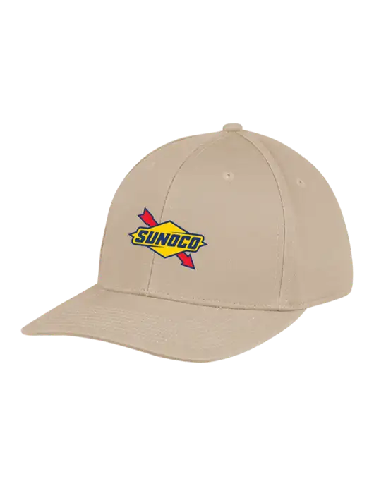 Premium Modern Structured Twill Tan Snapback Cap w/Sunoco Logo
