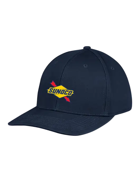 Premium Modern Structured Twill Navy Snapback Cap w/Sunoco Logo
