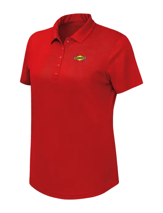 Callaway Womens Birdseye Red Polo w/Sunoco Logo