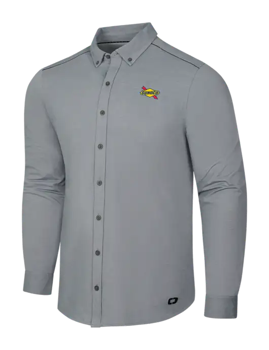 OGIO Medium Grey Heather Modern Code Stretch Button-Up Shirt w/Sunoco Logo