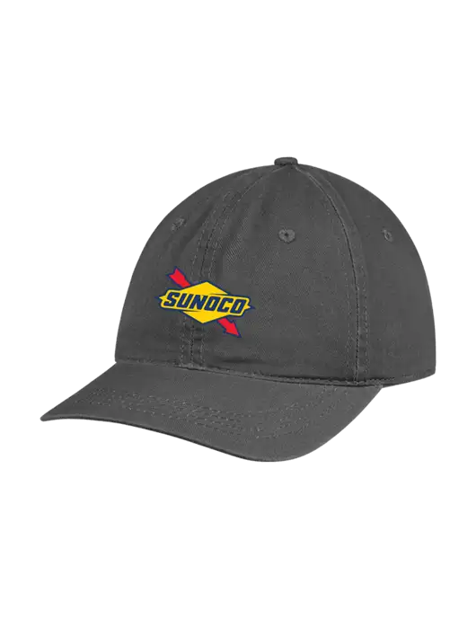 Garment Washed Unstructured Twill Charcoal Cap w/Sunoco Logo
