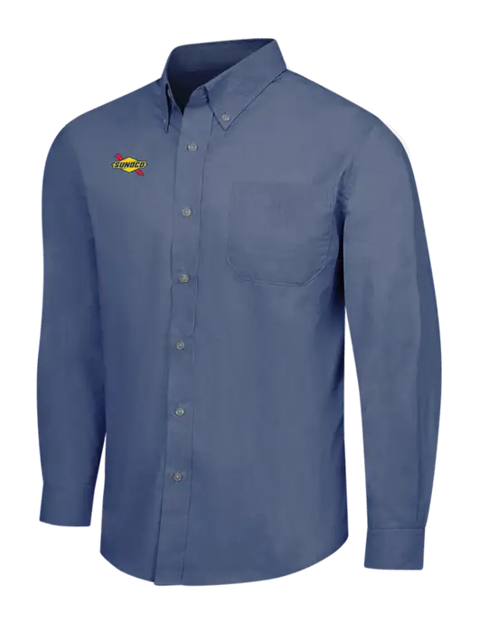 Light Navy Crosshatch Easy Care Shirt w/Sunoco Logo