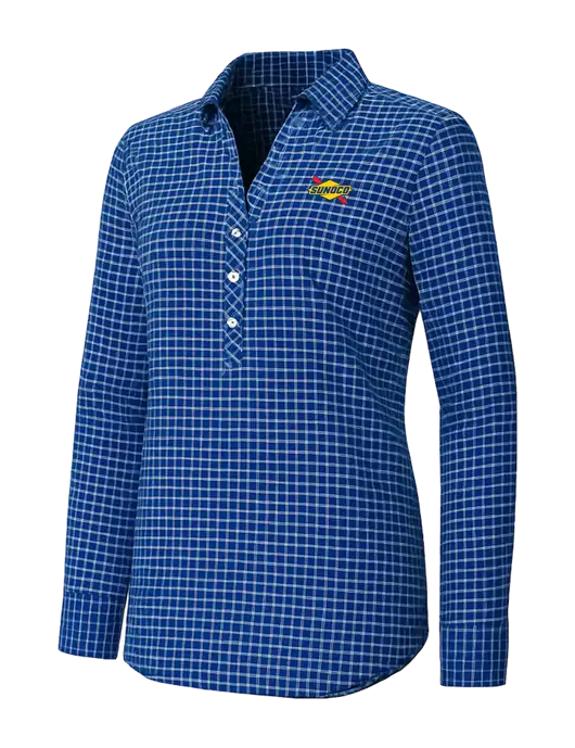 Womens Navy/White City Stretch Shirt w/Sunoco Logo