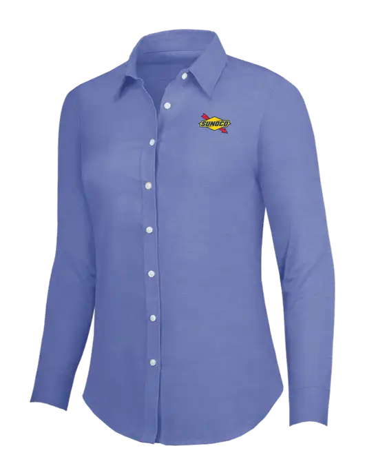 Navy Womens SuperPro Oxford Shirt w/Sunoco Logo