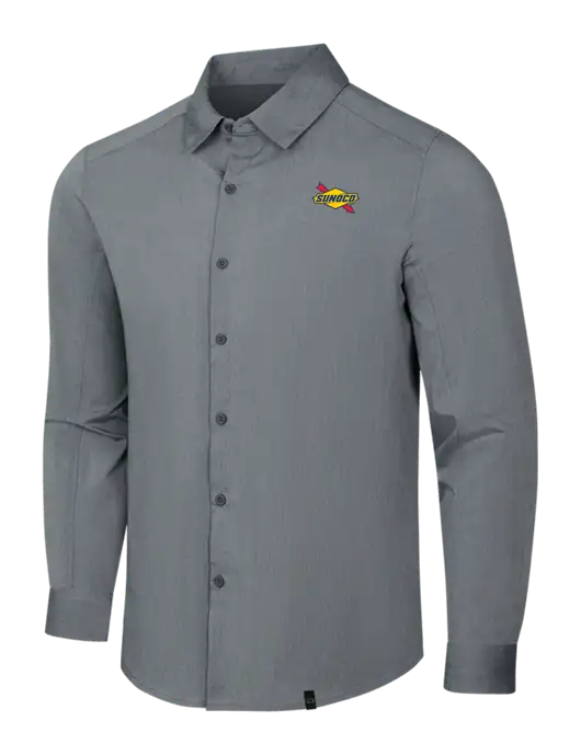 OGIO Medium Grey Heather Commuter Woven Shirt w/Sunoco Logo