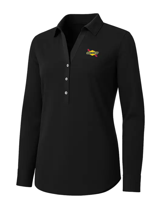 Womens Black City Stretch Shirt w/Sunoco Logo