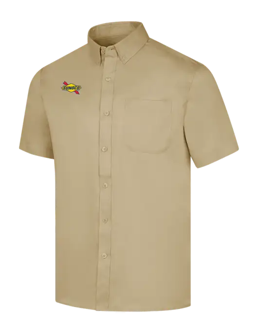 Short Sleeve Dark Tan Superpro React Twill Shirt w/Sunoco Logo