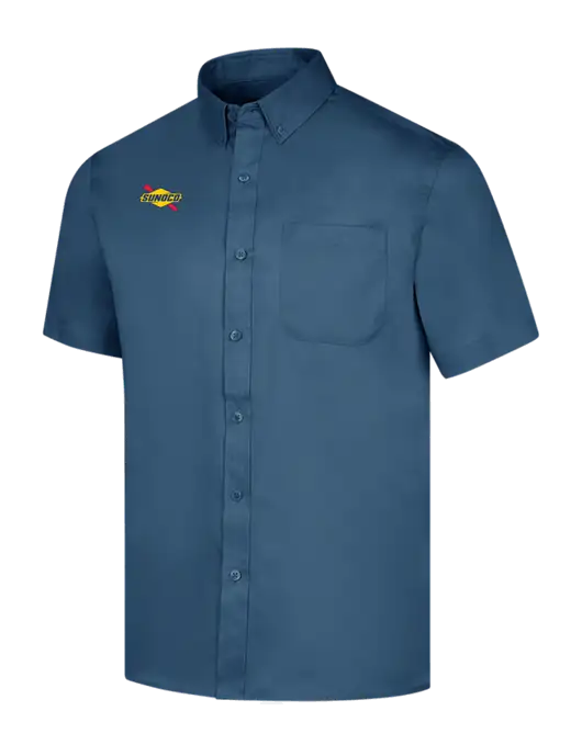 Short Sleeve Light Navy Superpro React Twill Shirt w/Sunoco Logo