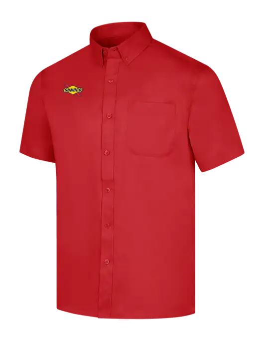 Short Sleeve Red Superpro React Twill Shirt w/Sunoco Logo