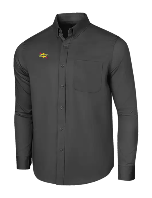 Long Sleeve Dark Grey Superpro React Twill Shirt w/Sunoco Logo