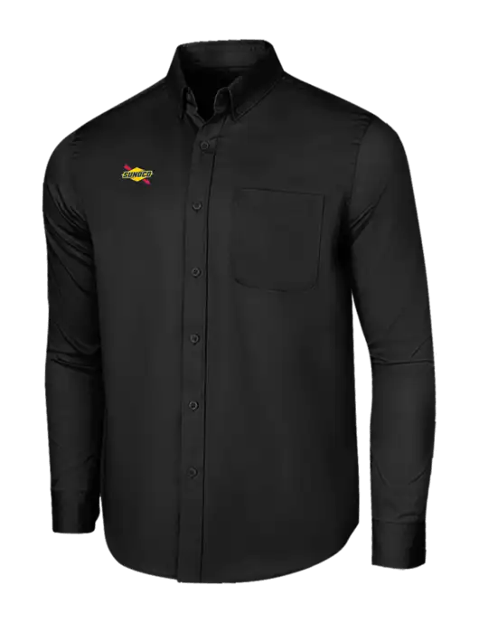Long Sleeve Deep Black Superpro React Twill Shirt w/Sunoco Logo