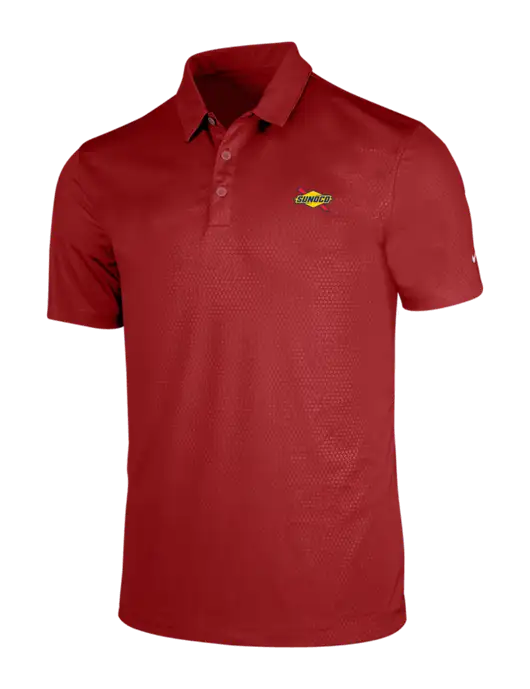 NIKE Red Dri-Fit Embossed Tri-Blade Polo w/Sunoco Logo