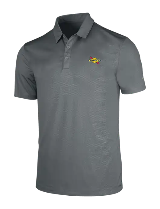 NIKE Medium Grey Dri-Fit Embossed Tri-Blade Polo w/Sunoco Logo