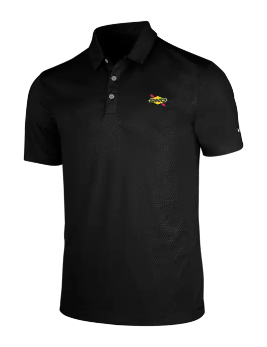 NIKE Black Dri-Fit Embossed Tri-Blade Polo w/Sunoco Logo