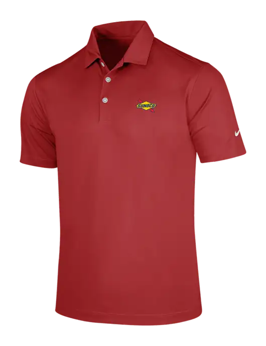 NIKE Red Dri-Fit Vertical Mesh Polo w/Sunoco Logo