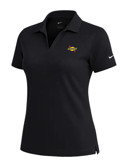 NIKE Black Womens Dri-Fit Micro Pique Polo w/Sunoco Logo