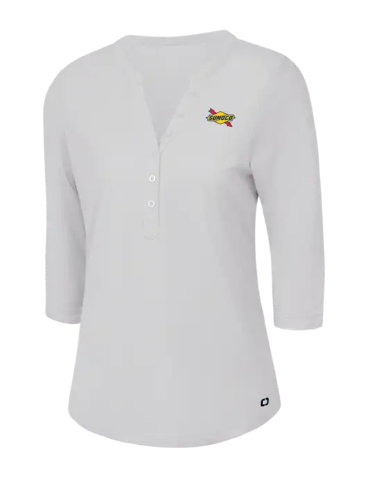 OGIO Bright White Jewel Henley w/Sunoco Logo