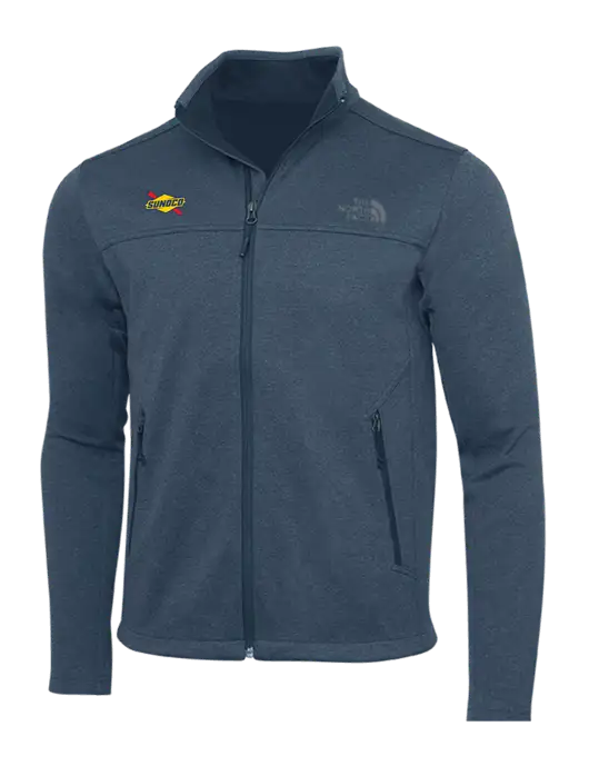 North Face Light Navy Heather Ridgewall Soft Shell Jacket w/Sunoco Logo