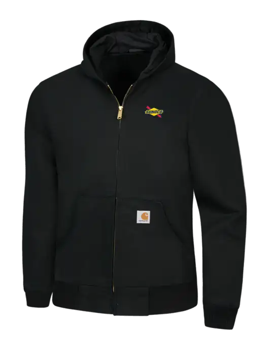 Carhartt Black Thermal Lined Duck Active Jacket w/Sunoco Logo