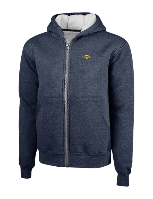 Cornerstone Navy Heavyweight Sherpa Lined Hooded Fleece Jacket w/Sunoco Logo