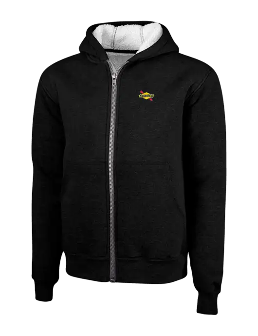 Cornerstone Black Heavyweight Sherpa Lined Hooded Fleece Jacket w/Sunoco Logo