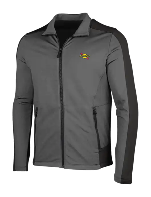 Medium Grey Heather Grid Fleece Jacket w/Sunoco Logo
