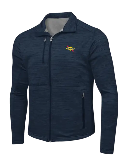 Navy Digi Stripe Fleece Jacket w/Sunoco Logo