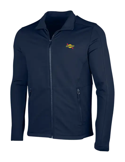 Navy Grid Fleece Jacket w/Sunoco Logo
