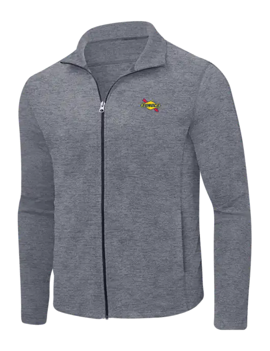 Light Navy Heather Microfleece Full-Zip Jacket w/Sunoco Logo