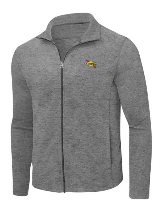 Medium Grey Heather Microfleece Full-Zip Jacket w/Sunoco Logo