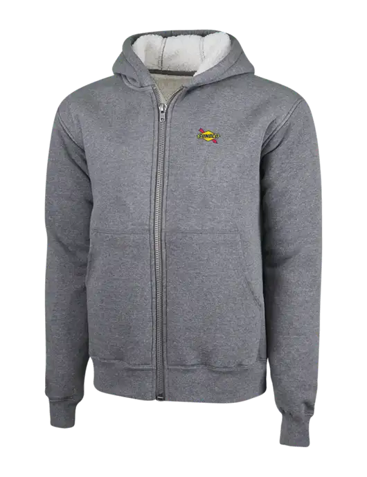 Cornerstone Grey Heather Heavyweight Sherpa Lined Hooded Fleece Jacket w/Sunoco Logo