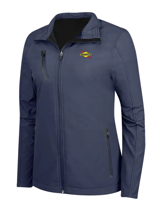 Navy Womens Welded Softshell Jacket w/Sunoco Logo
