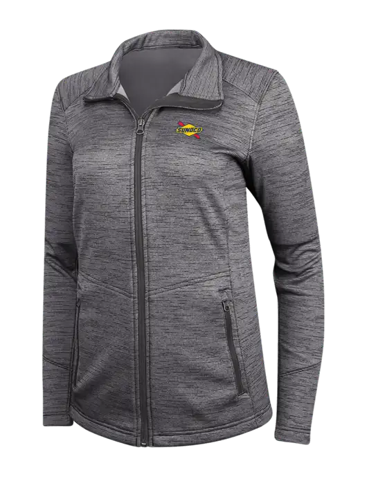 Womens Dark Grey Digi Stripe Fleece Jacket w/Sunoco Logo