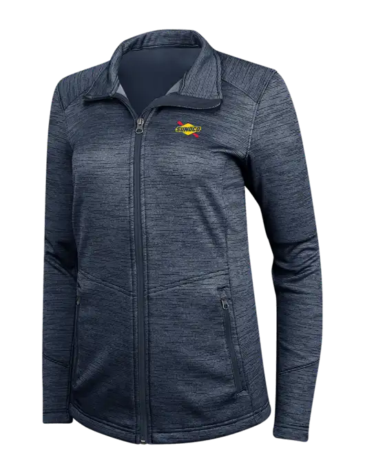 Navy Womens Digi Stripe Fleece Jacket w/Sunoco Logo