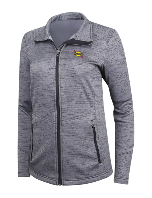 Medium Grey Womens Digi Stripe Fleece Jacket w/Sunoco Logo