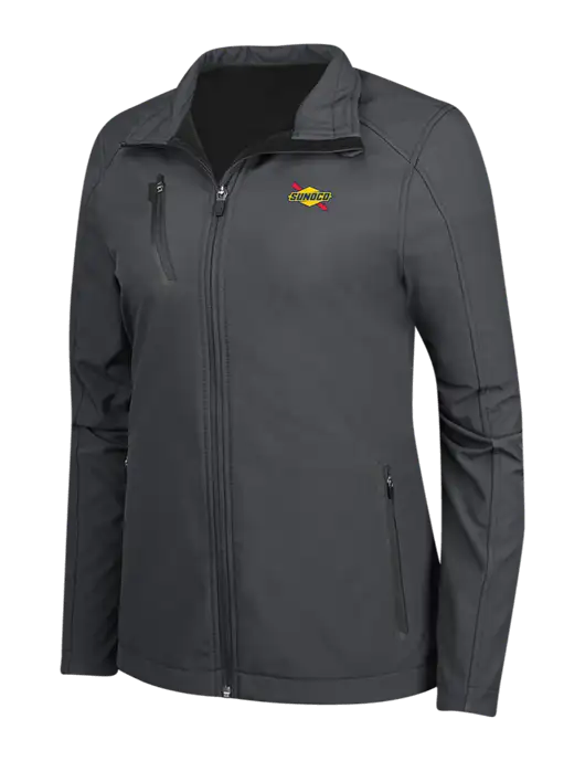 Dark Grey Womens Welded Softshell Jacket w/Sunoco Logo