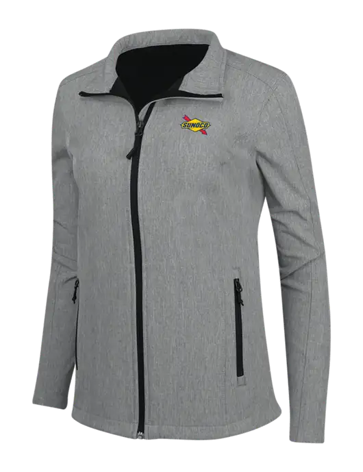 Medium Grey Heather Womens Core Soft Shell Jacket w/Sunoco Logo