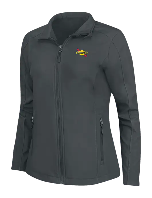 Charcoal Grey Womens Core Soft Shell Jacket w/Sunoco Logo