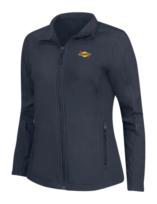 Navy Womens Core Soft Shell Jacket w/Sunoco Logo