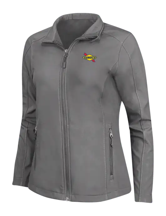 Medium Grey Womens Core Soft Shell Jacket w/Sunoco Logo