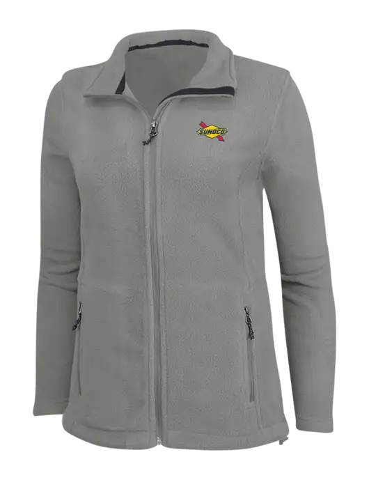Womens Medium Grey Fleece Jacket w/Sunoco Logo
