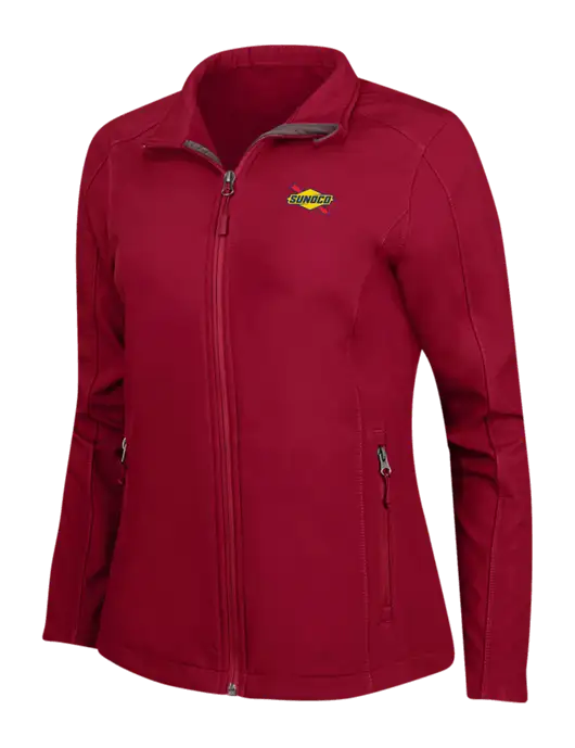 Red Womens Core Soft Shell Jacket w/Sunoco Logo