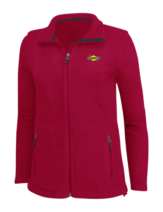 Womens Red Fleece Jacket w/Sunoco Logo